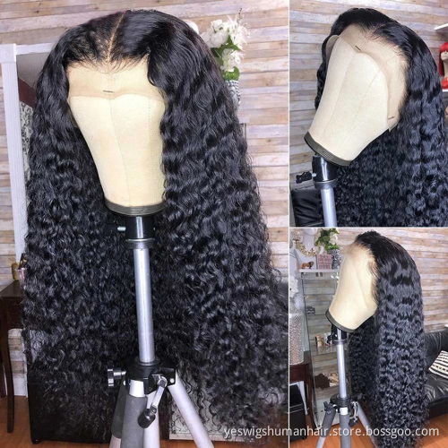 Cheap Deep Curly Wave Raw Brazilian Virgin Human Hair Lace Front Wig Vendor Hd Full Transparent Lace Frontal Wig For Black Women